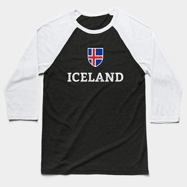 Vintage Iceland Soccer - Iceland Football Baseball T-Shirt by vladocar